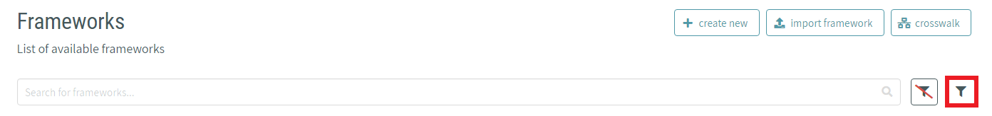 CAT Competency Framework Management - Filter Button